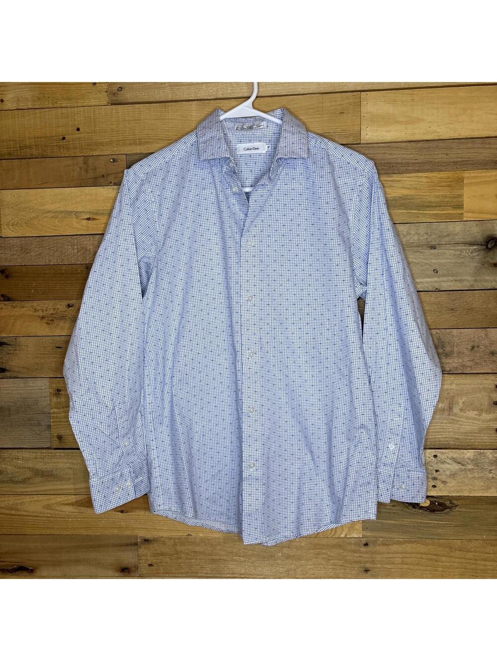 Calvin Klein Shirt Men’s Long Sleeve "CK" AO Pattern Blue 18, Classy GQ Comfort